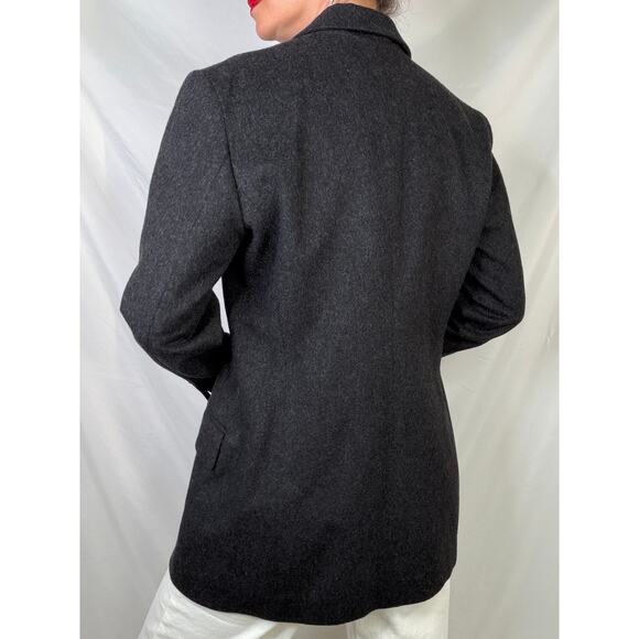 Calvin Klein wool blend blazer jacket vintage 90s charcoal grey single breasted - Picture 14 of 16